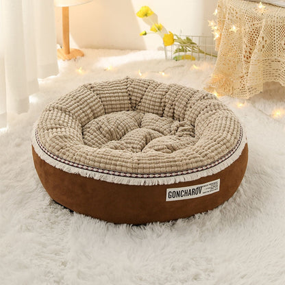 Cozy Round Winter Pet Bed