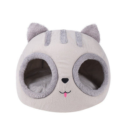 Funny Cat Head Pet Bed