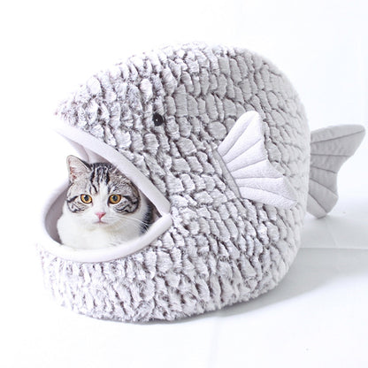 Fish Shape Warm Cat Bed