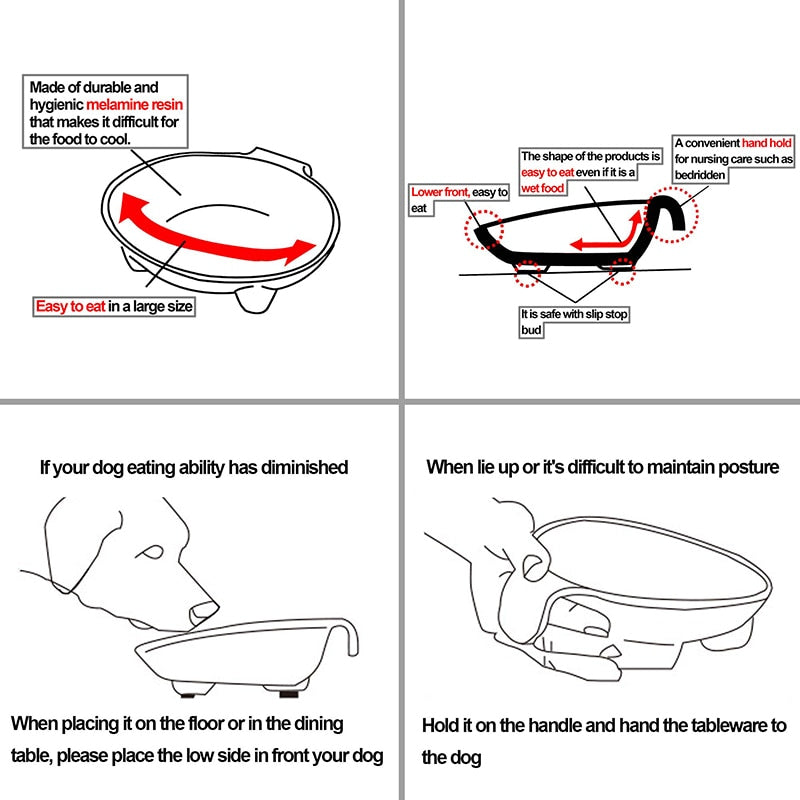 Melamine Hand Supported Dog Bowls