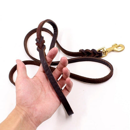 High End Cowhide Leather Dog Leash