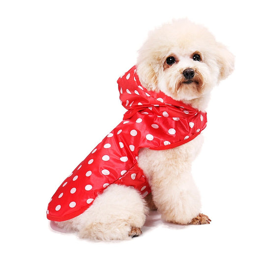 Cute Dot Waterproof Dog Raincoat