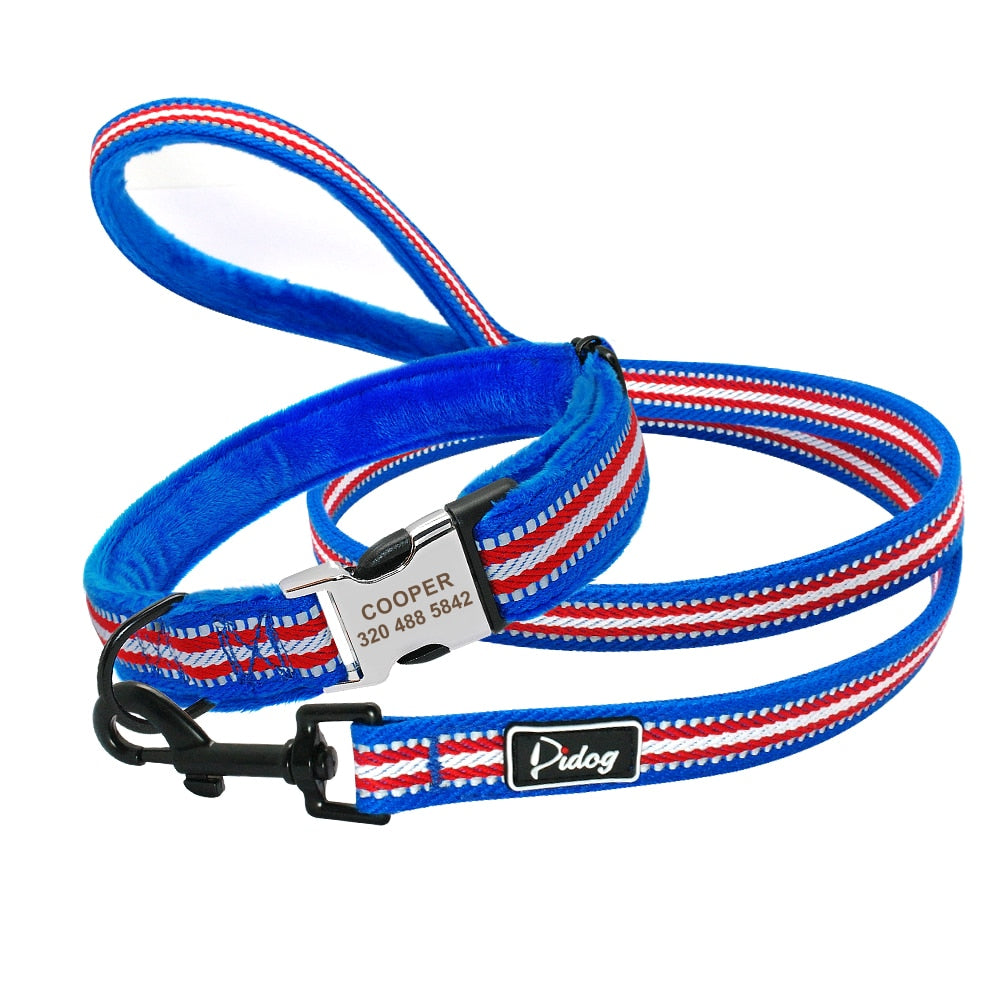 Soft Padded Dog Collar And Leash Set