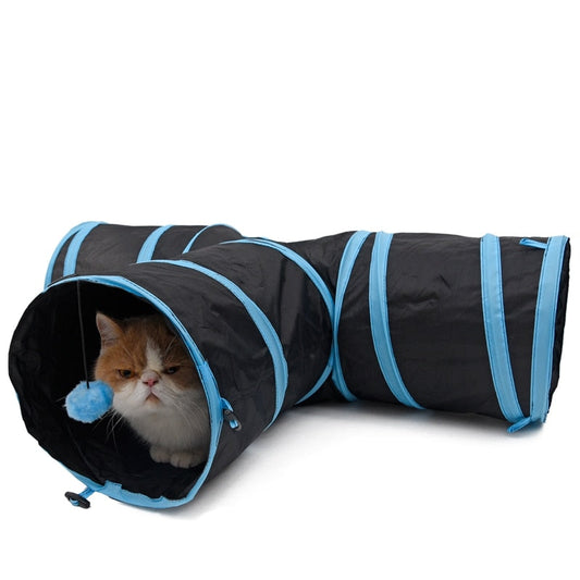 Y Shape 3 Holes Collapsible Cat Tunnel