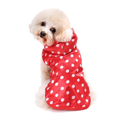 Cute Dot Waterproof Dog Raincoat