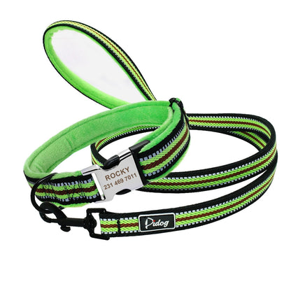 Soft Padded Dog Collar And Leash Set