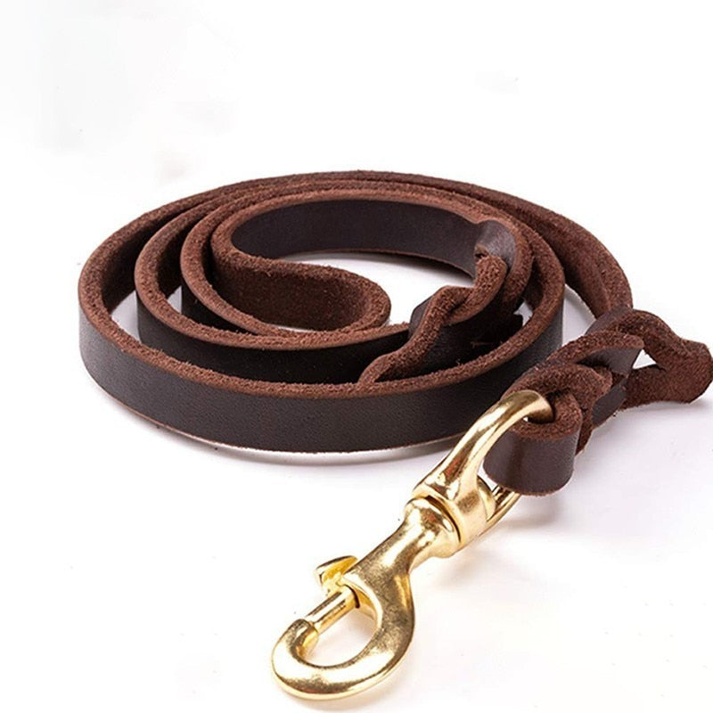 High End Cowhide Leather Dog Leash