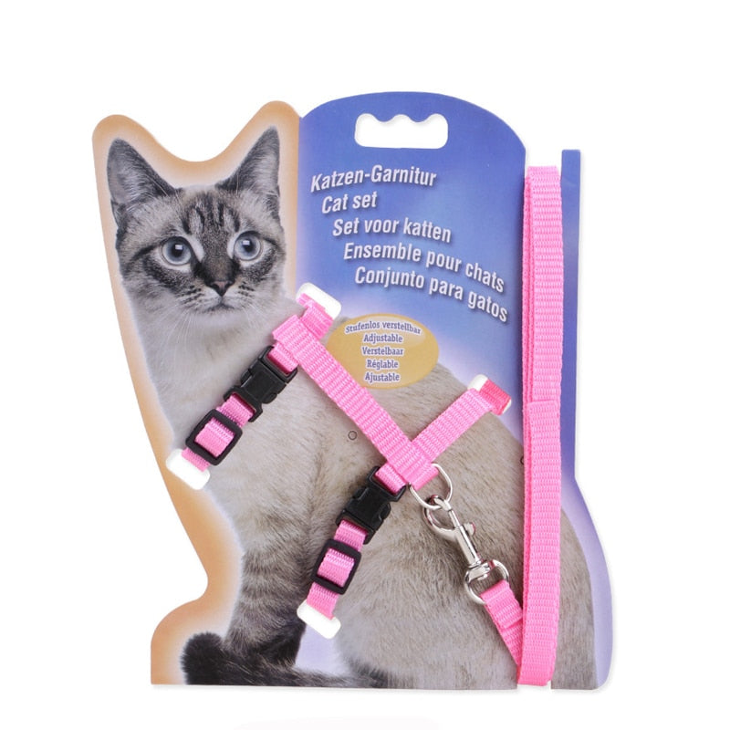 Nylon Cat Harness And Traction Rope Set