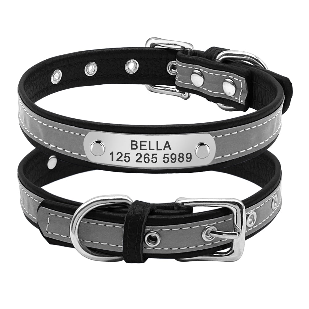 Leather Reflective Cat ID Collar