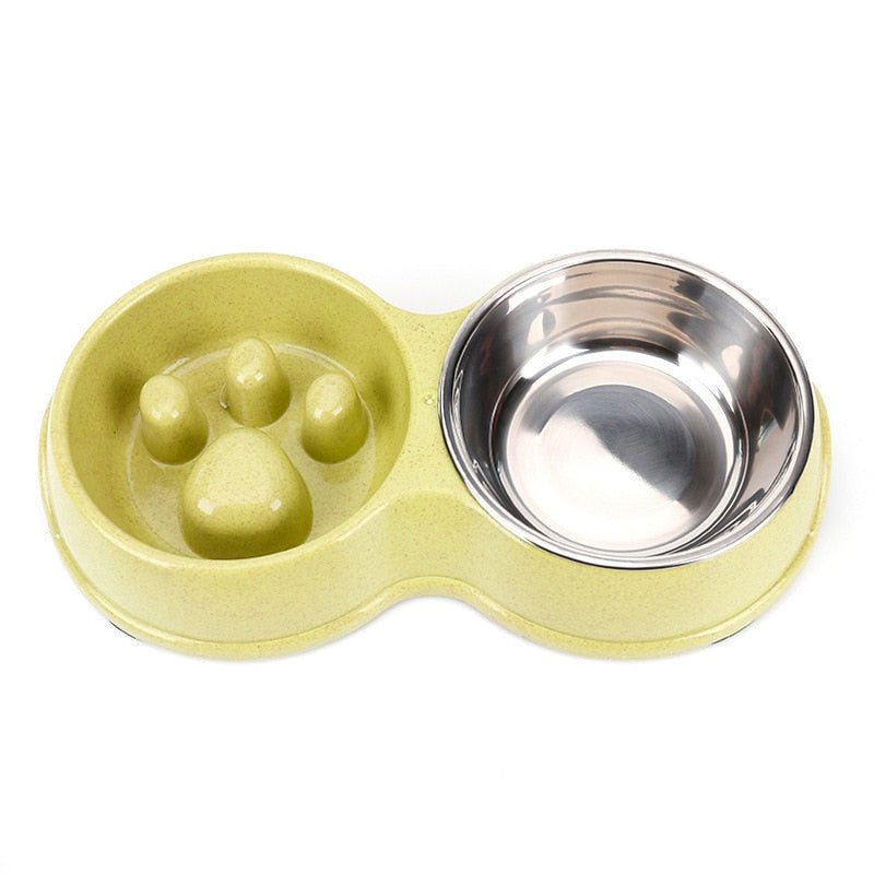 Wheat Straw And Stainless Steel Dog Bowl