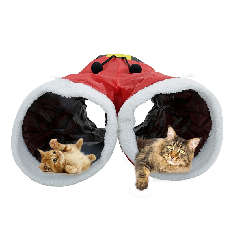 Christmas Design Foldable Cat Tunnels