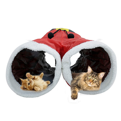 Christmas Design Foldable Cat Tunnels