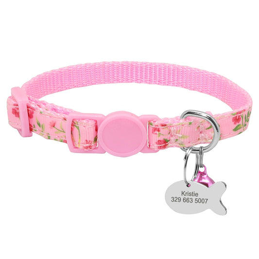 Floral Cat Collar With Bell