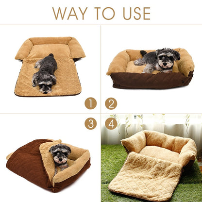 3 Ways Usage Dog Sofa Soft Bed