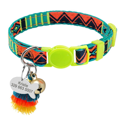 Cat Collar With Bell Fish Tag