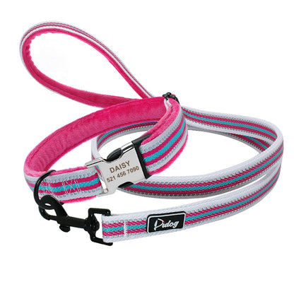 Soft Padded Dog Collar And Leash Set