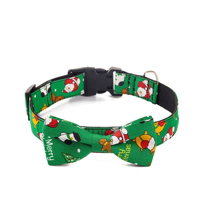 Christmas Bow Tie Dog Collar