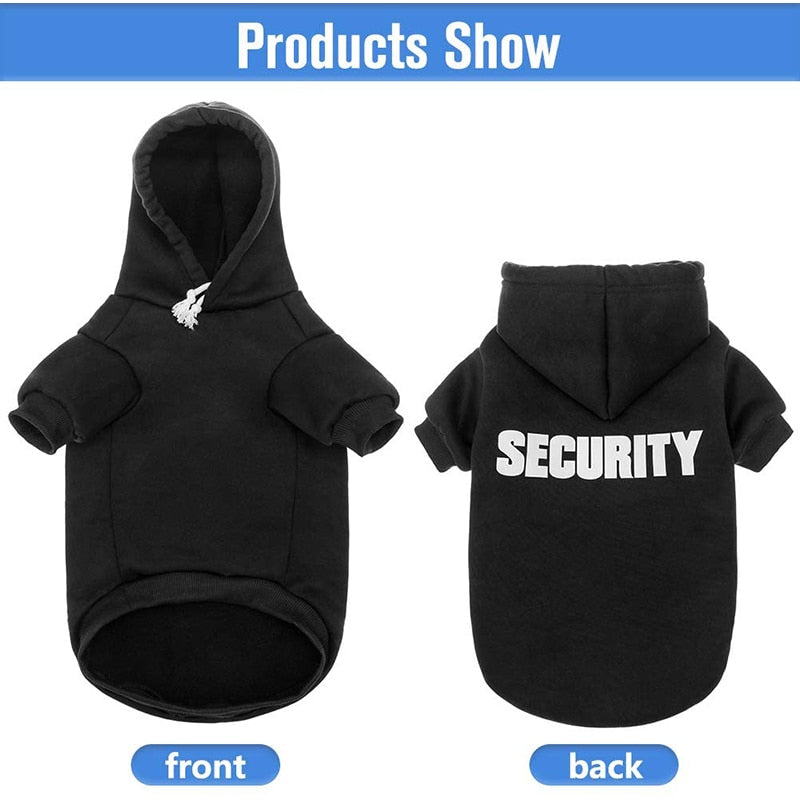 Security Printed Warm Dog Hoodies