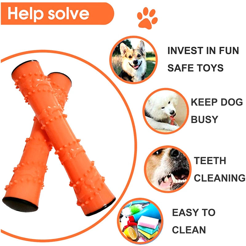 Squeaky Molar Stick Dental Dog Toy