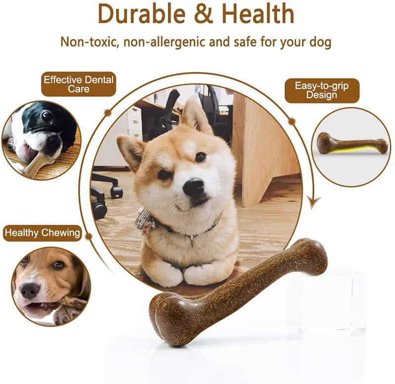 Nearly Indestructible Dog Bone Natural Toy