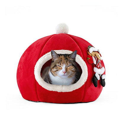 Christmas Pumpkin Cat Bed