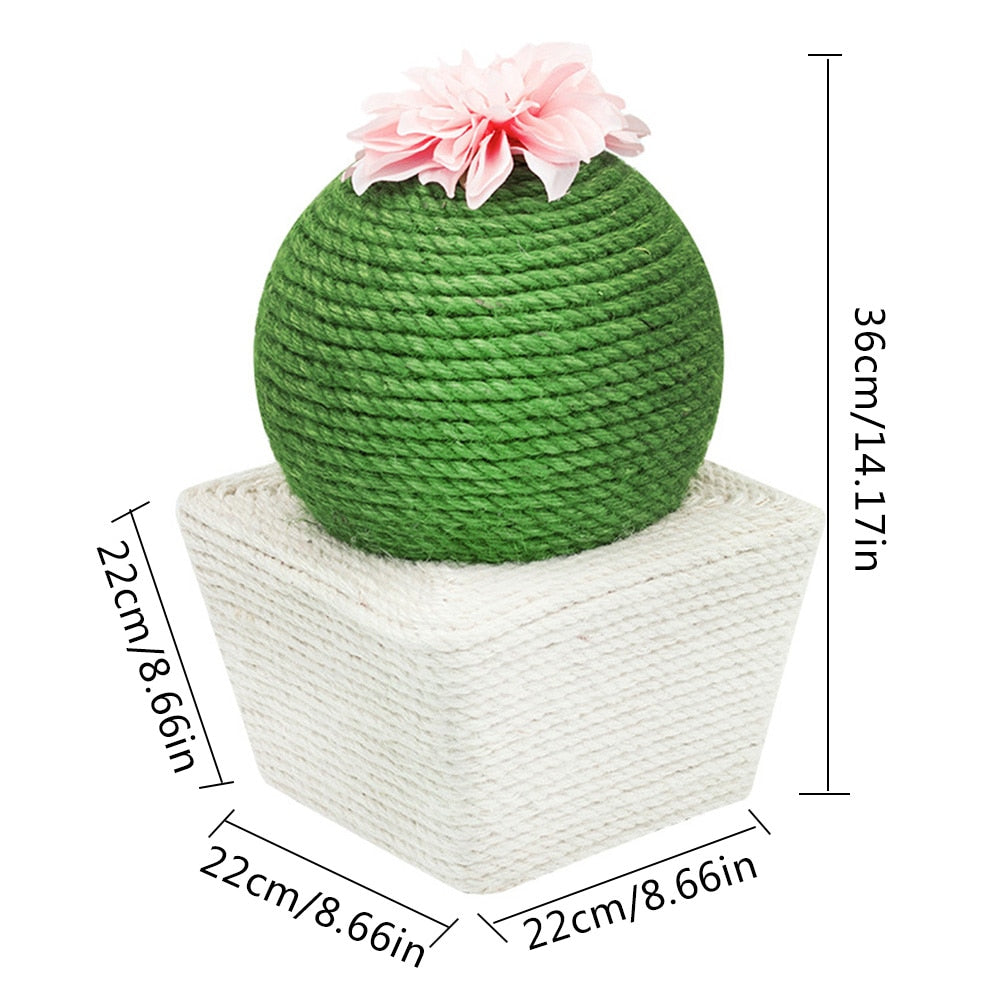 Green Cactus Cat Scratching Ball