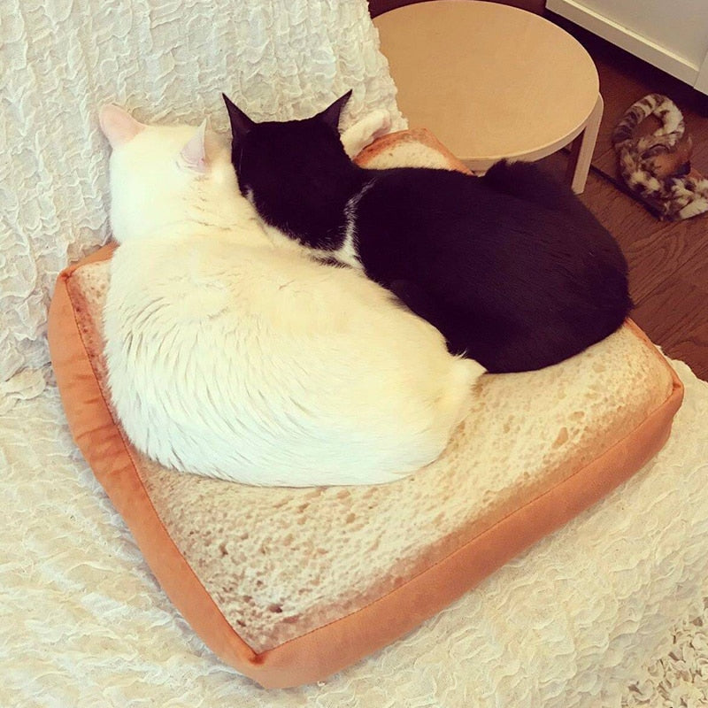 Toast Bread Cat Soft Bed