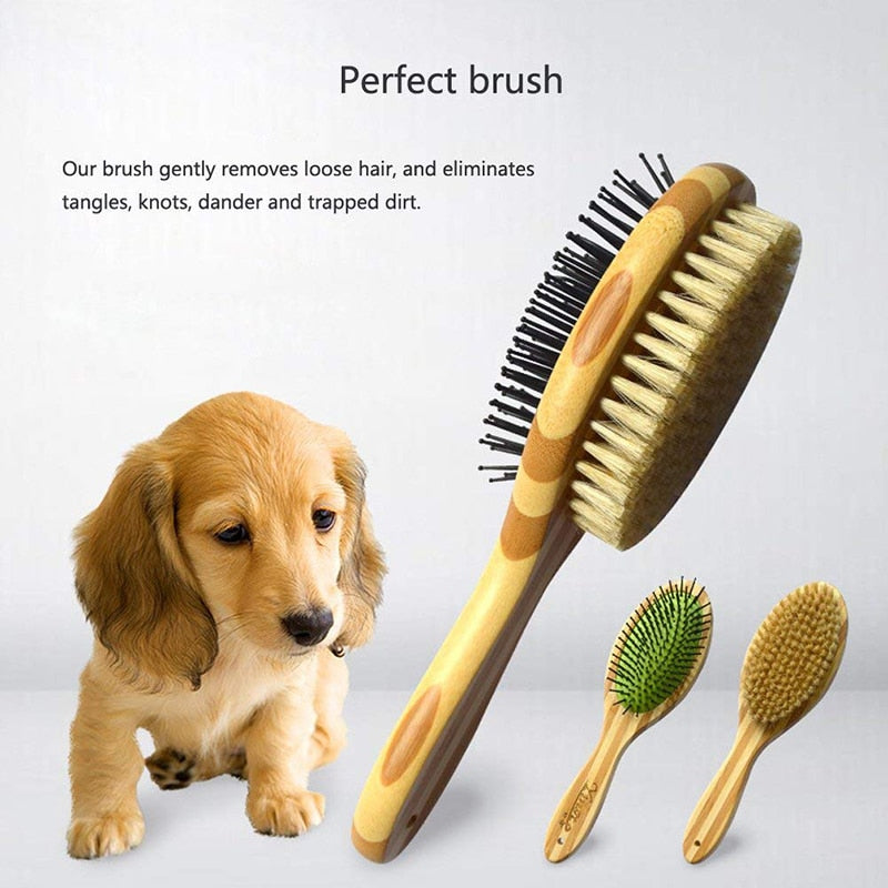 Professional Bristle Bamboo Dog Brush