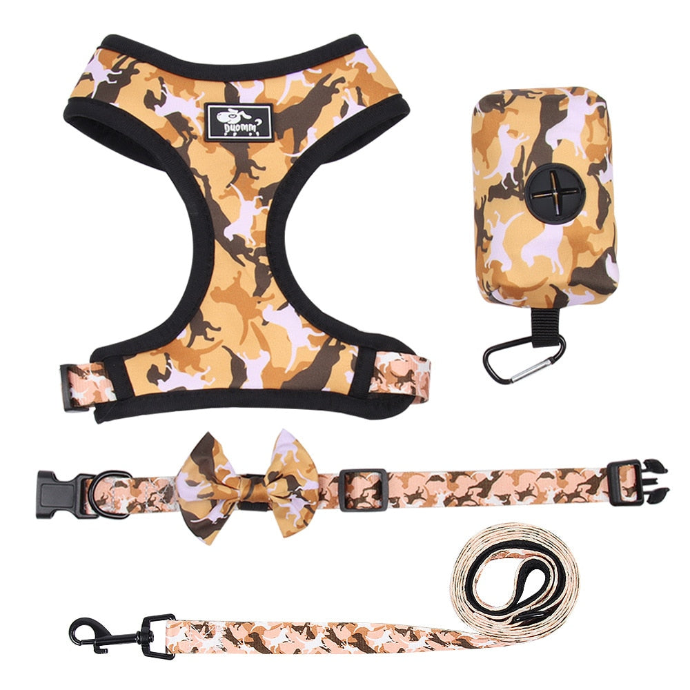 Outdoor Camouflage Dog Harness Set