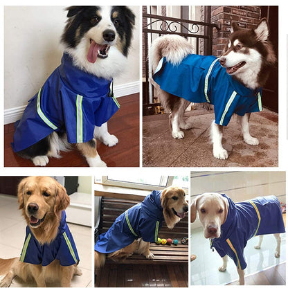 PU Leather Hooded Dog Raincoats