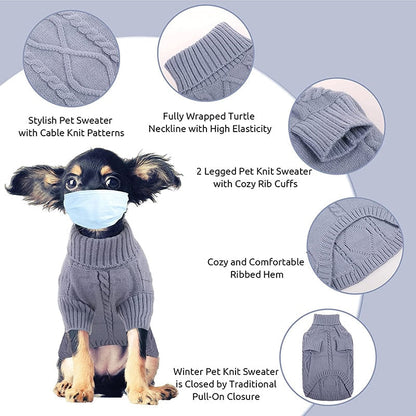 Classic Turtleneck Pullover Pet Sweater