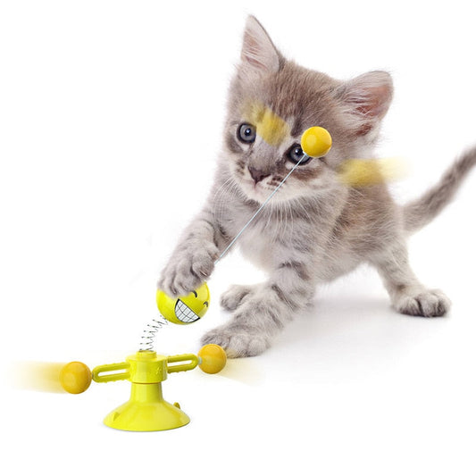 Funny Face Windmill Cat Toy