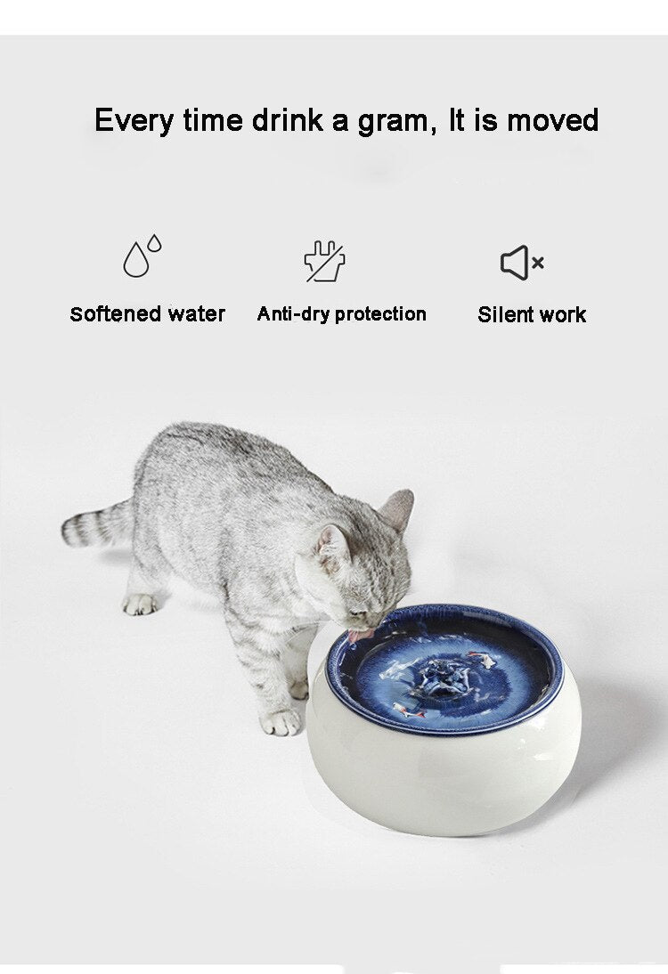 Fine Craftsmanship Ceramic Cat Fountain