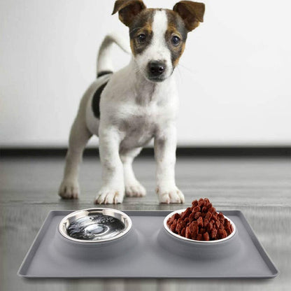 Stainless Steel Dog Bowl With Silicone Mat