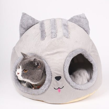 Funny Cat Head Pet Bed