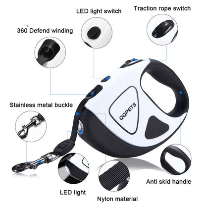 Automatic Extension LED Dog Leash