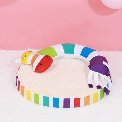 Rainbow Fluffy Single Pet Bed