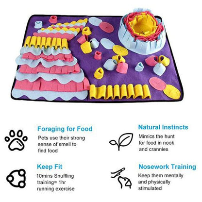 Fun Dog Purple Puzzle Mat