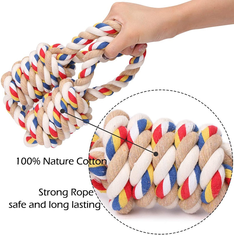 2 Handles Large Dog Rope Toys