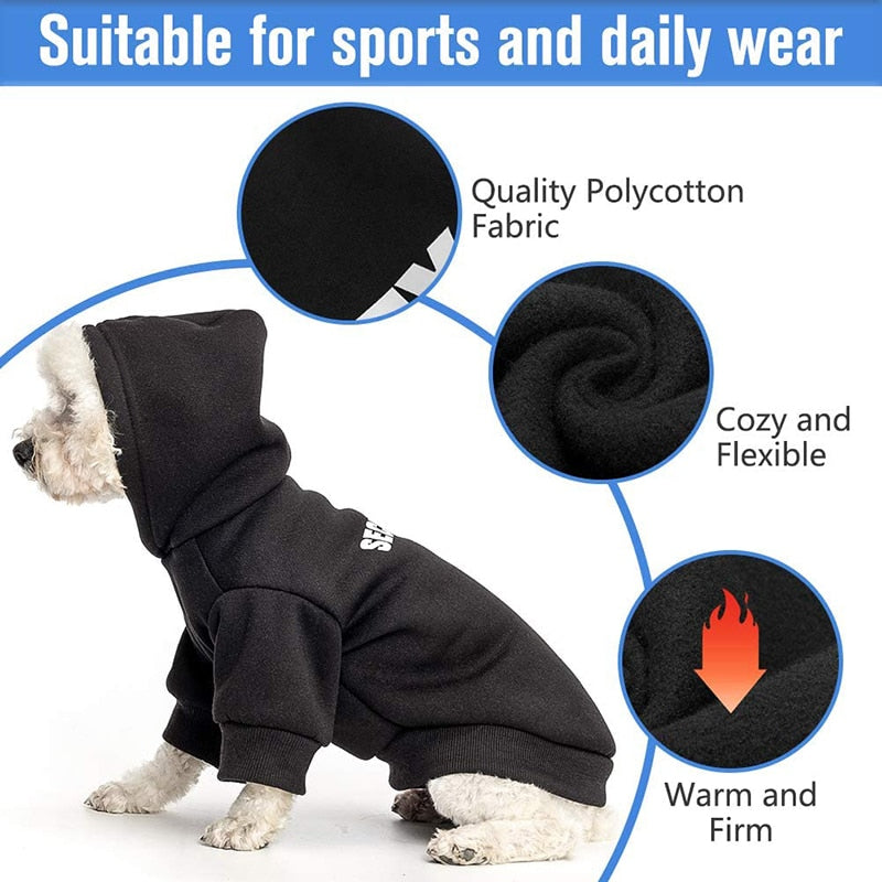 Security Printed Warm Dog Hoodies