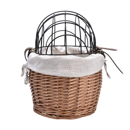 Woven Rattan Dog Bicycle Basket