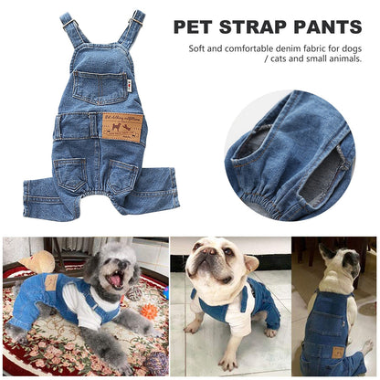 Pet Dog Denim Overall Jumpsuit