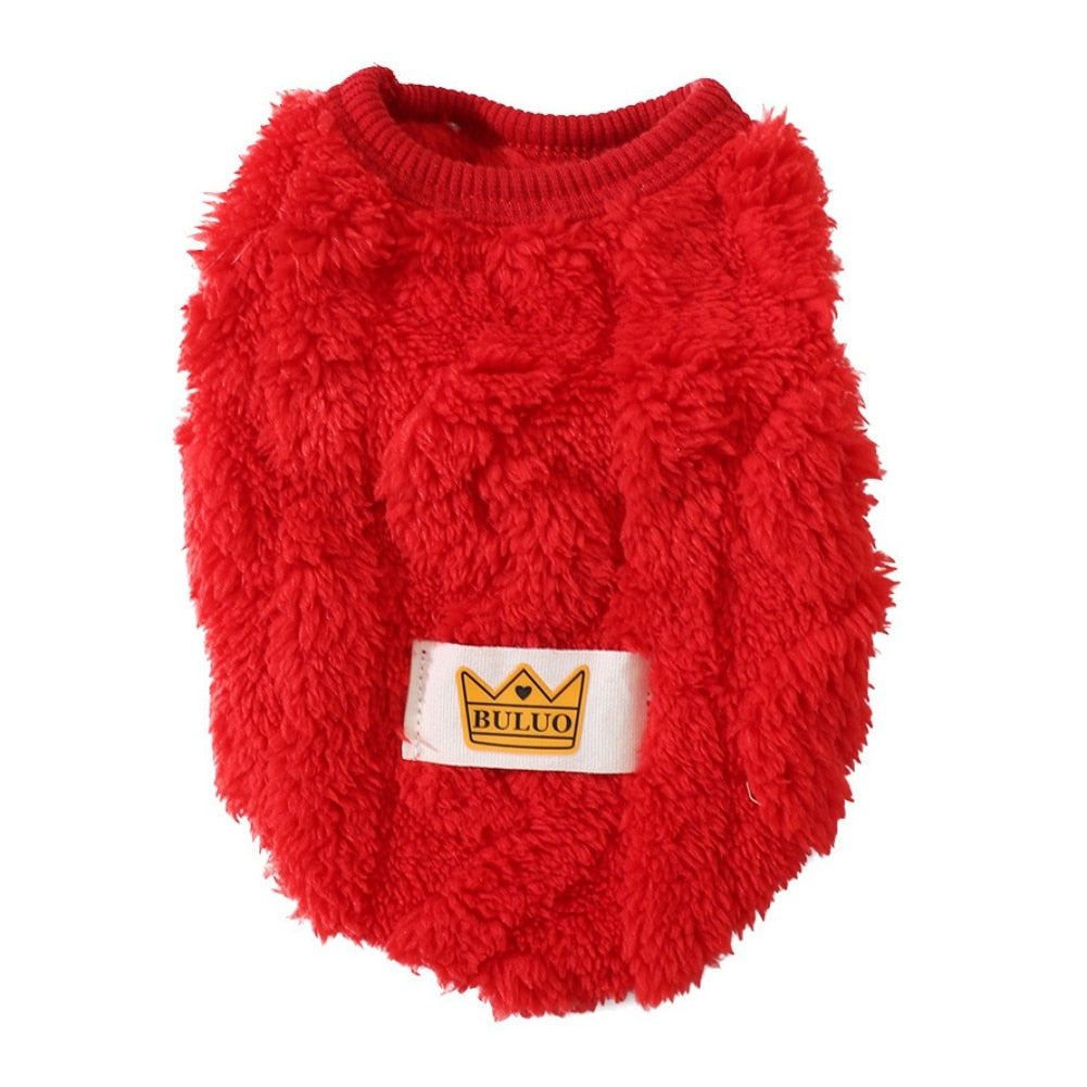 Cute Wavy Fleece Pullover Pet Clothes