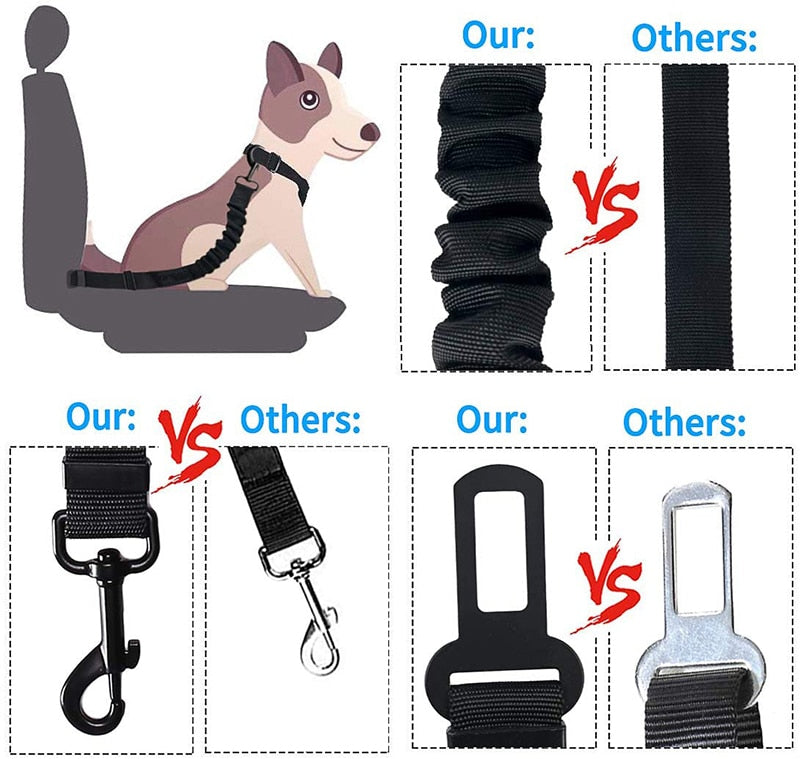 Heavy Duty Elastic Vehicle Dog Safety Belt