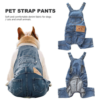 Pet Dog Denim Overall Jumpsuit