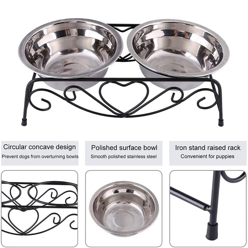 Sturdy Stainless Steel Double Dog Bowls