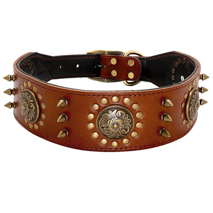 Spiked Studded Leather Pet Dog Collar