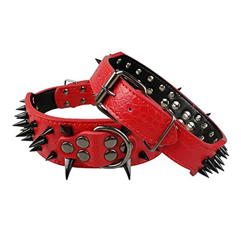 Leather Thick Spiked Dog Collar