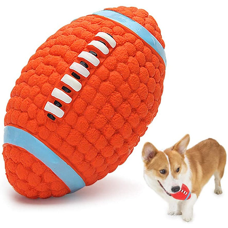 Squeaky Bouncy Dog Football Toy