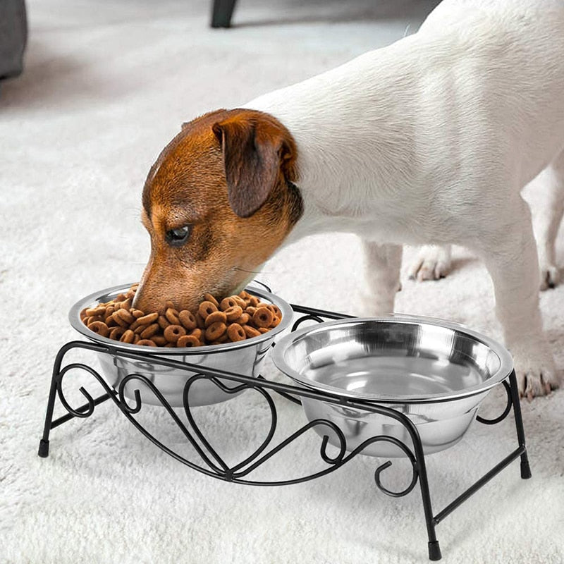 Sturdy Stainless Steel Double Dog Bowls